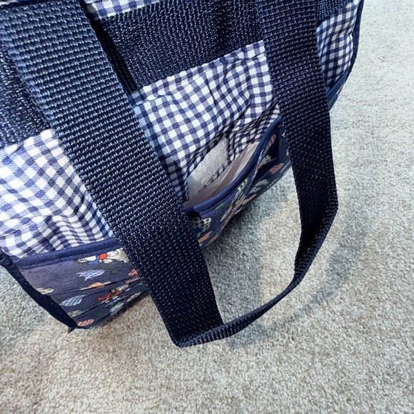 Elegant Kids 2000 Vintage Diaper Bag Navy Gingham Puppy Cat EK22114 NWT USA - Picture 6 of 13